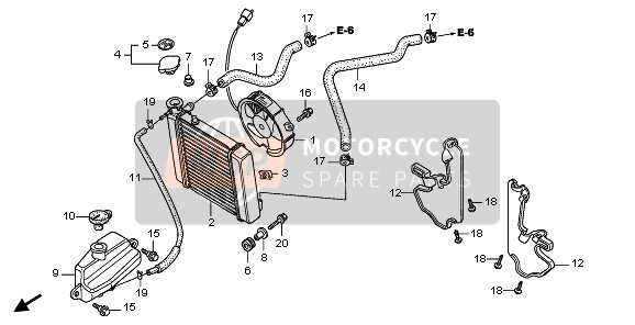 19502KRJ790, Hose B, Water, Honda, 0